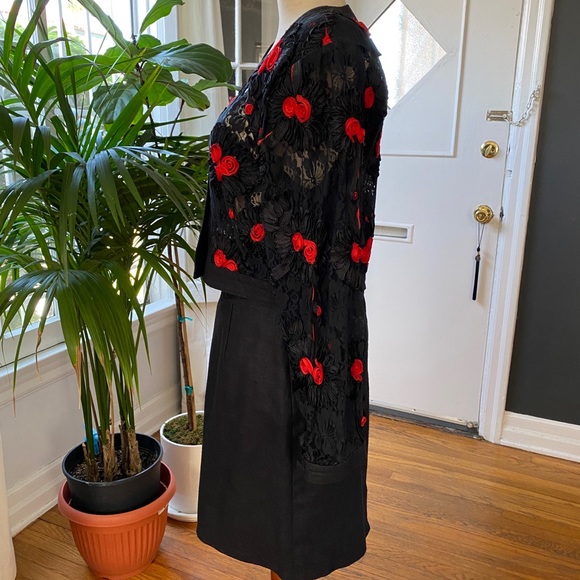 Vintage Black Red Raffia Bolero and Skirt Set - Picture 3 of 15